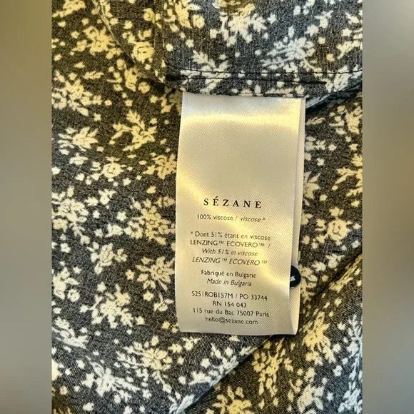 Sezane NWT SZ 6 Vic Dress Navy Floral Iconic French Midi Lanzarote Print - RARE! - Picture 10 of 13
